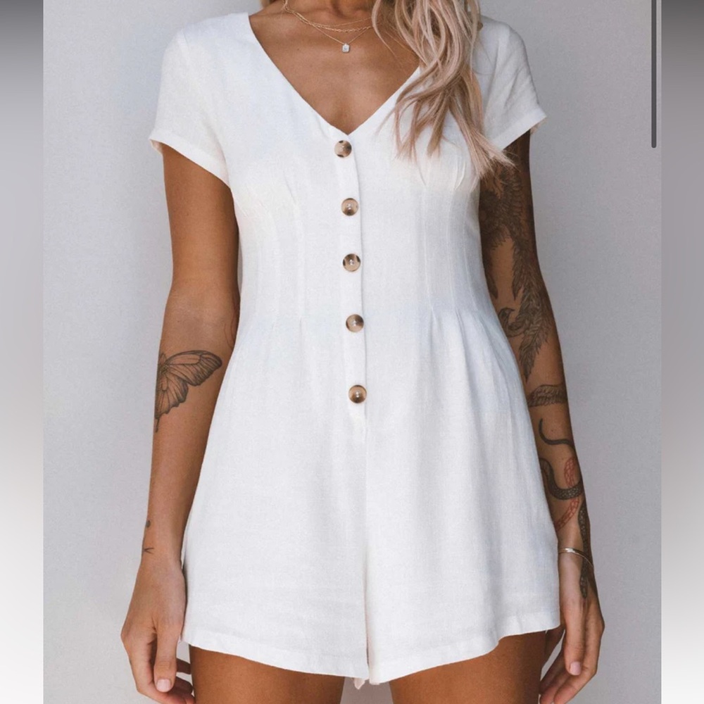 Princess Polly ADI ROMPER WHITE